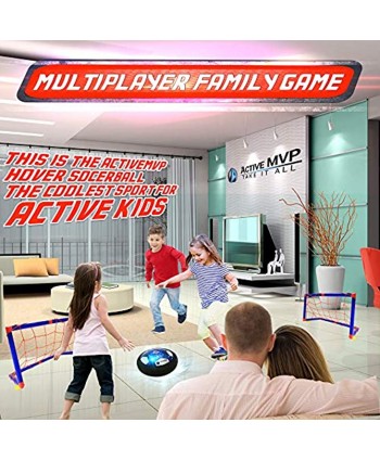 ActiveMVP Kids Toys Rechargeable Hover Soccer Ball Set with 2 Goals Indoor LED Light Up Fun Air Soccer Game No Battery Needed Strong Improved ABS Plastic Quality Boys Girls Age 3 4 5 6 7 8 9 11+