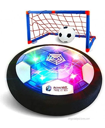 ActiveMVP Kids Toys Rechargeable Hover Soccer Ball Set with 2 Goals Indoor LED Light Up Fun Air Soccer Game No Battery Needed Strong Improved ABS Plastic Quality Boys Girls Age 3 4 5 6 7 8 9 11+