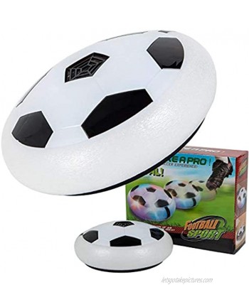BETTERLINE Air Power Soccer Football Hover Disc Toy with Foam Bumpers and Light-Up LED Lights Kids Sports Ball Game for Indoor & Outdoor Play Gift for Children