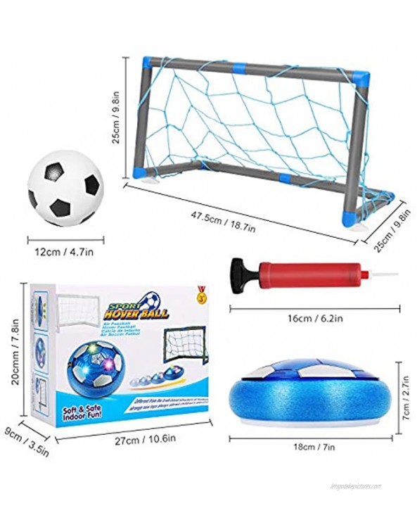 biulotter Kids Toys Hover Soccer Ball Children Rechargeable Air Soccer with 2 Goals Ball Toy with LED Light Football Training Indoor & Outdoor Games Funny Gift for Boys Girls Adults Product Name