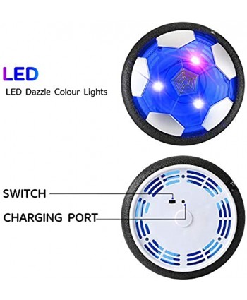 EXTSUD Hover Soccer Ball Air Power Floating Football Soccer Disk with LED Light Kids Toy Ball for Indoor and Outdoor Activity Best Gift for Boys and Girls