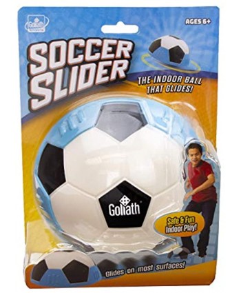 Goliath Sports Soccer Slider Soft Soccer Ball Shaped Foam Slider Effortlessly Glides Over Smooth Surfaces for Indoor Game Play Blue