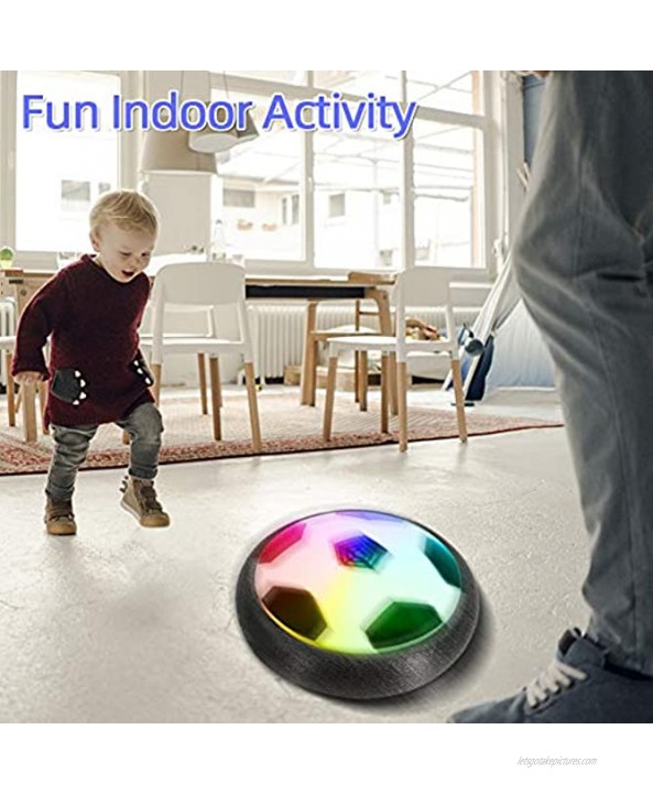 Hobbylane Hover Soccer Ball Kids Electric Football Disc Ball with LED Lights Foam Bumpers Indoors Outdoors Training Football with Parents Game As Hockey Ball Gliding Ball Kicking Play Ball