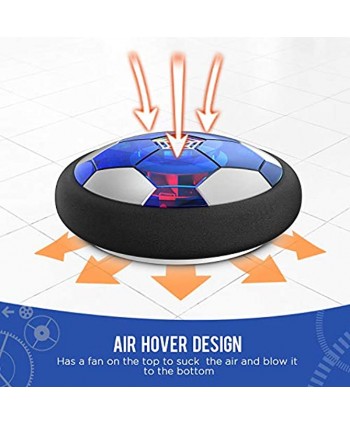 Hover Soccer Ball Kids Toy Rechargeable 2 Goals and Inflatable Ball,Indoor Floating Soccer with LED Light and Safe Bumper,Gifts for Age 3 4 5 6 7 8 9 10 Years Old Boys GirlsNo AA Batteries Needed