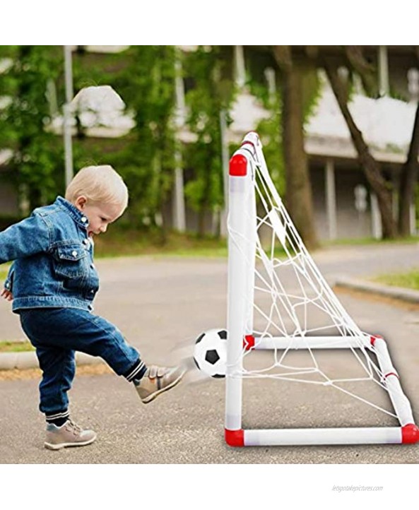 Maquer Children Football Game Response Capability Physical Coordination Soccer Goal Set Convenient to Storage for Kids Children