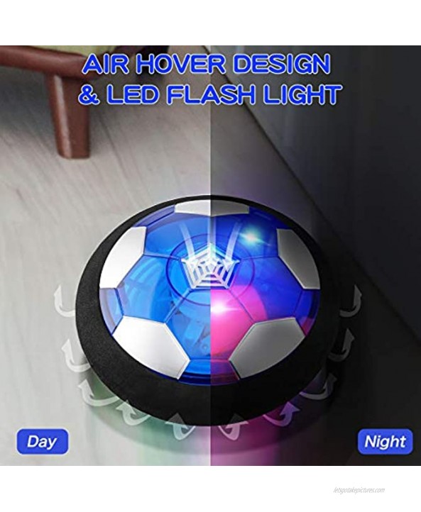 OASO Kids Toys Hover Hockey Soccer Ball Set with 3 Goals Rechargeable Floating Air Soccer Ball with Led Light and Foam Bumper Indoor Outdoor Sport Games Toys Gifts for Boys Girls Aged 3 4 5 6 7 8-12