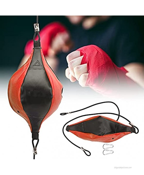 Shanrya Double End Punch Bag Pu Leather 38X18Cm Boxing Training Pump Firm for Professional Athlete for Amateur Boxing Fan