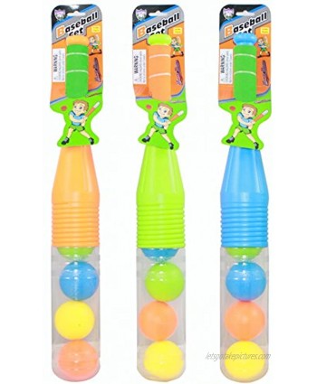 1pk Kids Sports Toy Baseball Set with Colorful Plastic Bat and Balls Summer Playset