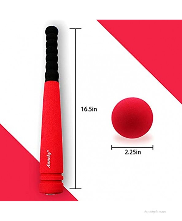 Aoneky Mini Foam Baseball Bat and Ball for Toddler 16.5 inch