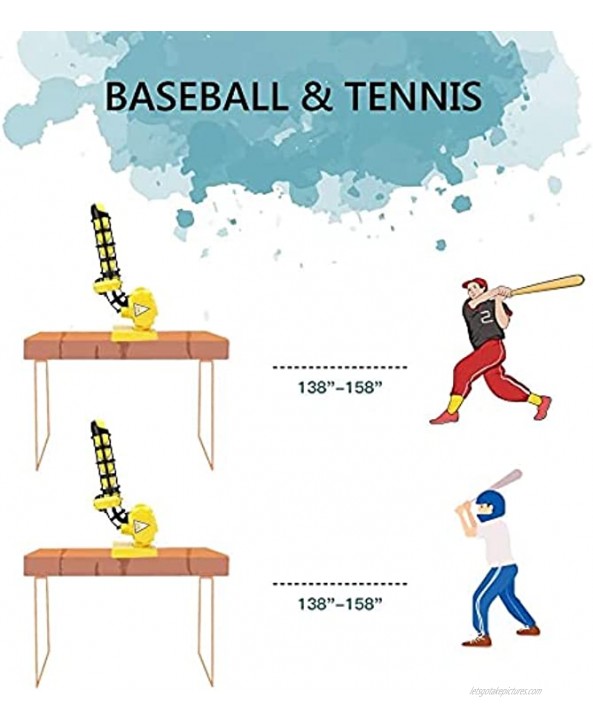 Automatic Pitcher Play Set 2 in 1 Baseball & Tennis Pitching Machine Active Training Toys Set Outdoor Training Sport Games for 5+ Year Old Kids Boys & Girls