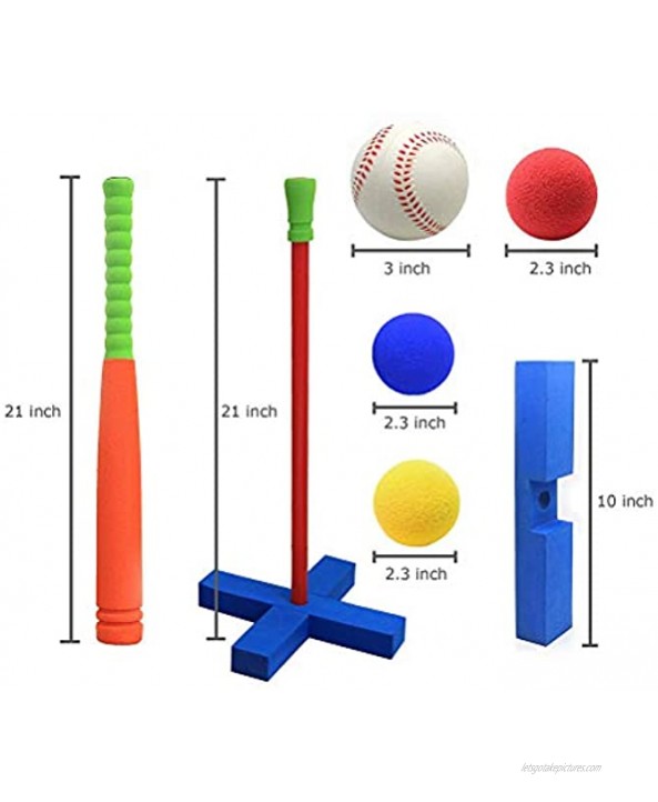 BTSEURY 21 Inch Kids Foam Soft T Ball Baseball Toy Set with Carrying Bag Indoor Outdoor Game Baseball Toy Kids Birthday Gift