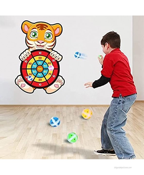 HIGRACE Dart Board Sticky Balls Set Boy Sport Cute Cartoon Safety Dart Board Set Party Games Toddler Activity for Indoor Outdoor Funny 6 Style