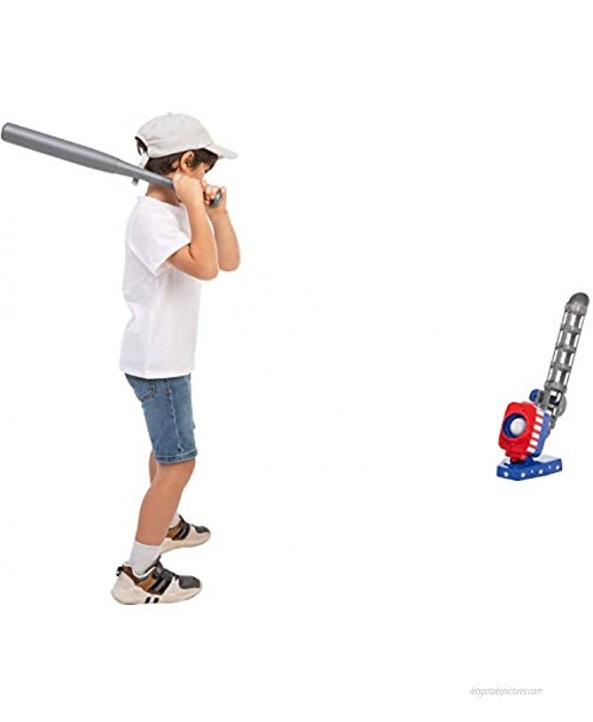 JOYIN 2 in 1 Automatic Pitcher Play Set Toy Tennis and Baseball Pitching Machine Tennis Baseball Training Toy Set for Kids Backyard Outdoor Pitcher Game Patriotic American USA Flag Baseball Toy