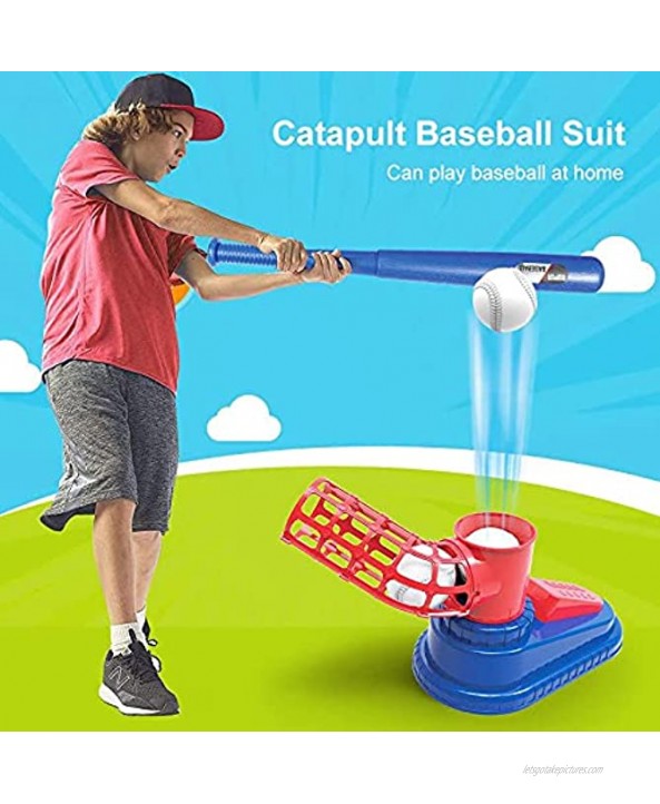JTLB Baseball Kids Outdoor Toys Baseball Launcher Machine Set with Baseball Bats and Baseballs Ball Games Garden Toys Outdoor Toys Kids Boy Girls
