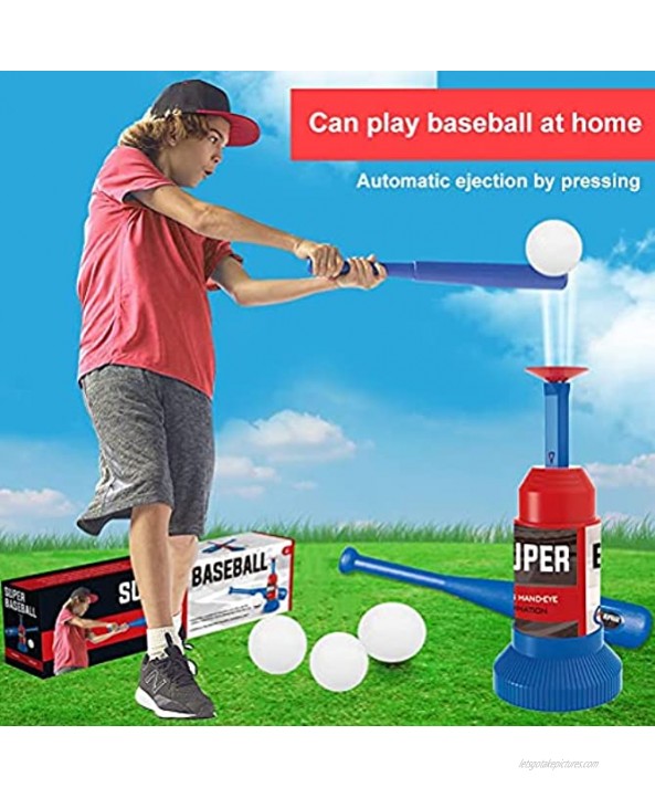 JTLB Baseball Kids Outdoor Toys Baseball Launcher Machine Set with Baseball Bats and Baseballs Ball Games Garden Toys Outdoor Toys Kids Boy Girls