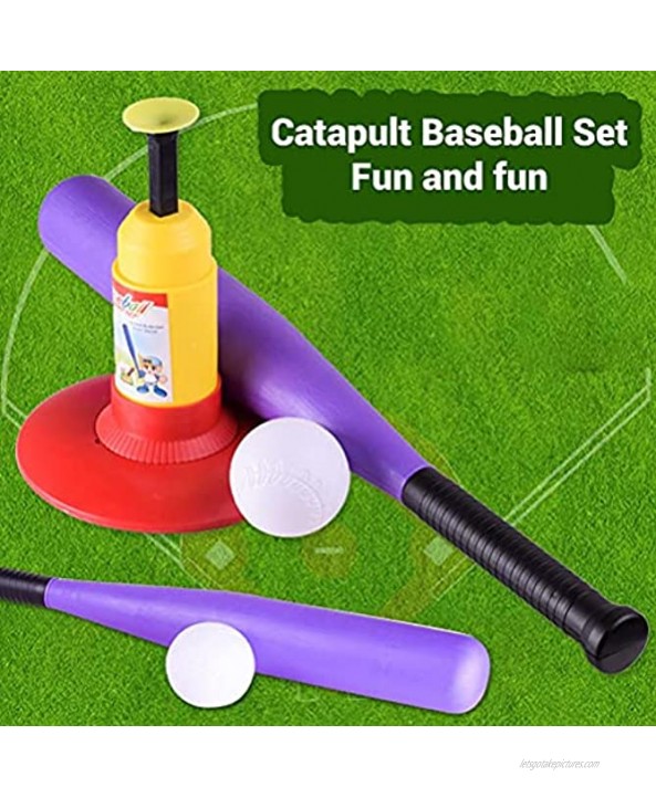 Lantingxu Kids Baseball Toy Set Automatic T Ball Toy Plastic Baseball Outdoor Toys Parent-Child Interactive Baseball Game Toys for Boys Girls Gift