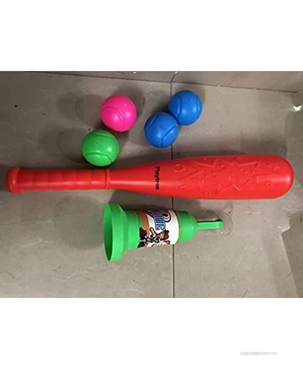 Playtron T-Ball Set Toy Automatic Baseball Launcher with 4 Balls &1 Power Bat Ball Toddler Toys Game Set Kids Christmas Birthday Playing Gifts for 3 4 5 6 7 8 Year Old Boys Girls