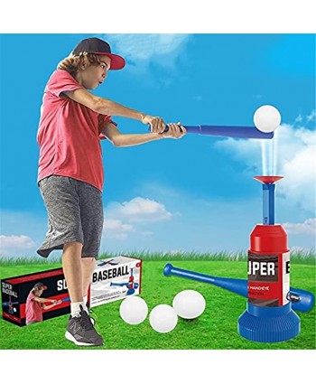 T-Ball Set for Toddlers Children Baseball Toys Baseball Pitching Toy Baseball Launcher Training Baseball Bat for Children Baseball Launcher Toy Color : Blue Size : One Size