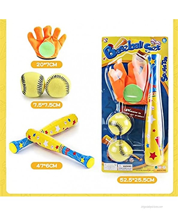 T-Ball Set for Toddlers Foam Baseball Toy Baseball Set Baseball Toy Set Baseball Glove Soft Ball Baseball Bat for Outdoor Sport Color : Yellow Size : One Size