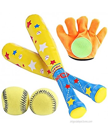 T-Ball Set for Toddlers Foam Baseball Toy Baseball Set Baseball Toy Set Baseball Glove Soft Ball Baseball Bat for Outdoor Sport Color : Yellow Size : One Size