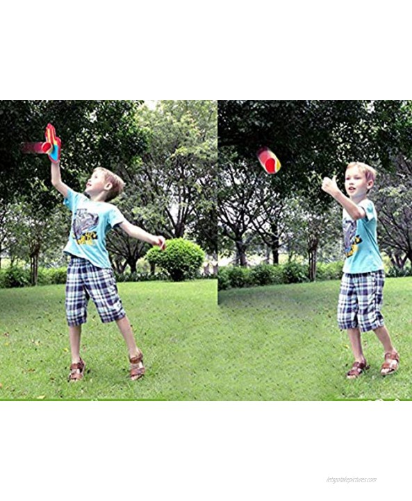 Toss and Catch Ball Game Baseball for Beginner Adjustable Palms Paddle for Kids & Adults Outdoor Family Sports Set Lawn Game Toy -Pack of 2