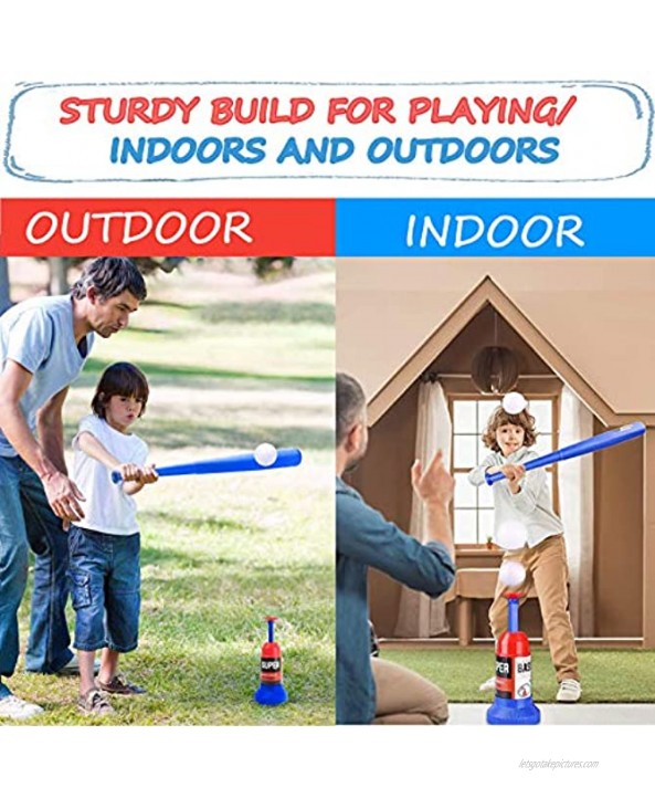 YongnKids Tee Ball Set T Balls with Automatic Baseball Launcher Toys for 3 4 5 6 Year Old Toddlers Boys Girls Tball Set Gifts for Little Kids Easy to Use