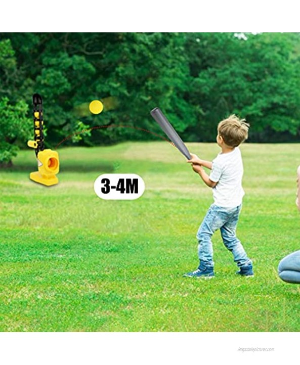 Zhjvihx Easy to Use Automatic Baseball Machine Interactive Games Outdoor Fitness Toy Outdoor Automatic Baseball Machine for Kids ChildrenYellow