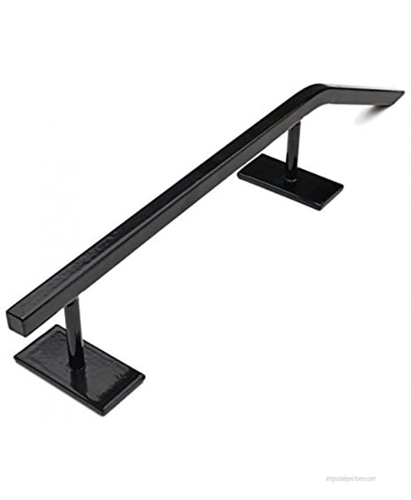 FLVFF Fingerboard Rail Pole Jam to Flat Grind Metal Rail Made of Solid Steel Ramp and Skate Parks R5 Black
