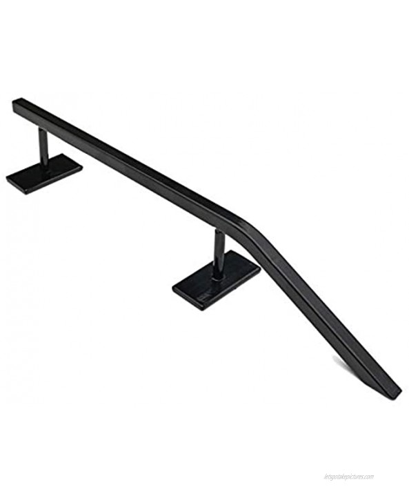 FLVFF Fingerboard Rail Pole Jam to Flat Grind Metal Rail Made of Solid Steel Ramp and Skate Parks R5 Black