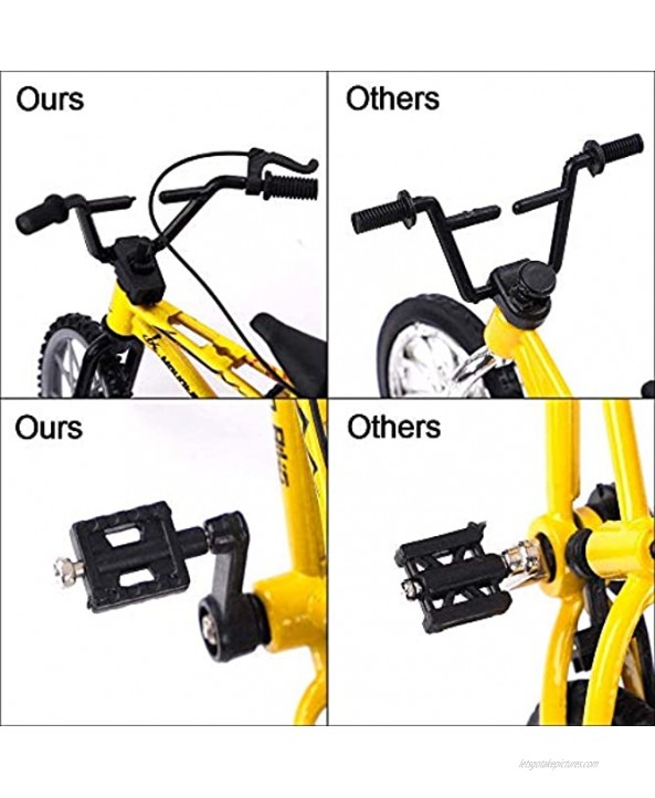 HEHALIs Finger Bikes 6Pcs 6Colors Mini Bikes Double-bar Bike with Brake Rope and Bicycle Accessories Finger Mountain Bikes Toy Set as a Gift for for Kids 6-12 Year Old and Party Favors