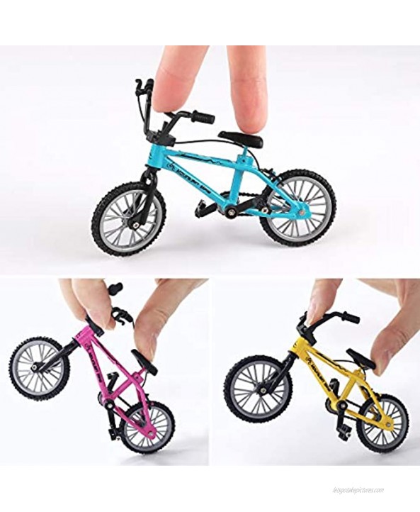 HEHALIs Finger Bikes 6Pcs 6Colors Mini Bikes Double-bar Bike with Brake Rope and Bicycle Accessories Finger Mountain Bikes Toy Set as a Gift for for Kids 6-12 Year Old and Party Favors