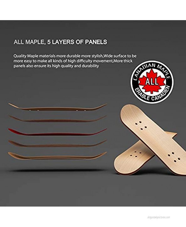 KERAN Mini Fingerboards Finger Skateboard Wooden Skateboard with Soft Pad and Bearing Wheels，Maple Finger Board ，Finger Toy for Kids and Fingerskateboard Fans red