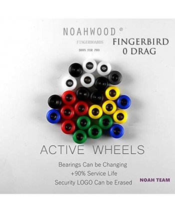 NOAHWOOD X Fingerbird 0 Drag Fingerboards Fidget Active Wheels  4 Bearings 4 Wheels Black