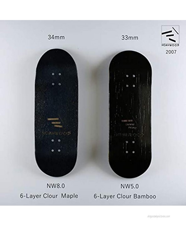 NOAHWOOD X Fingerbird PRO 6-Layer Bamboo Handmade Fingerboards Deck King of Skate Black 100x33mm Deck