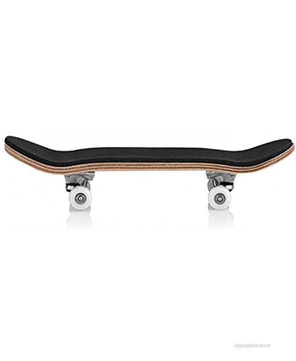 Omabeta 1Pc Maple Professional Wooden+Alloy Fingerboard Finger Skateboards Tiny Box Reduce Pressure Kids Gifts Party Favors White