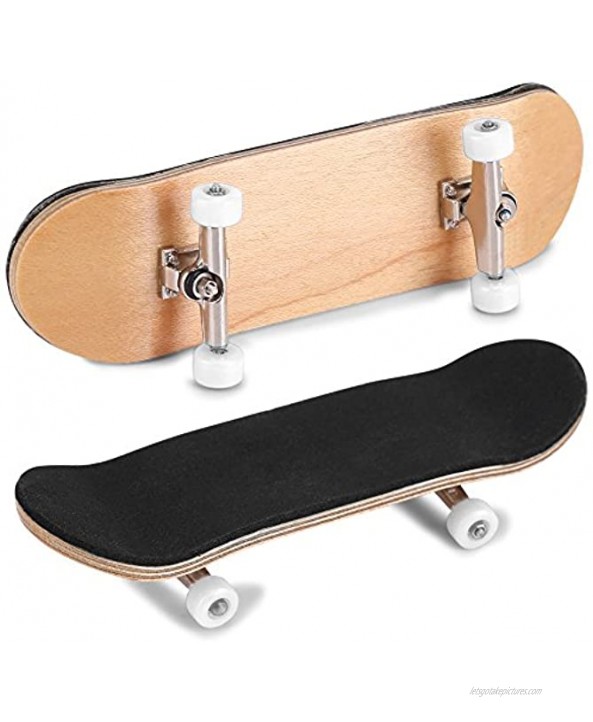 Omabeta 1Pc Maple Professional Wooden+Alloy Fingerboard Finger Skateboards Tiny Box Reduce Pressure Kids Gifts Party Favors White