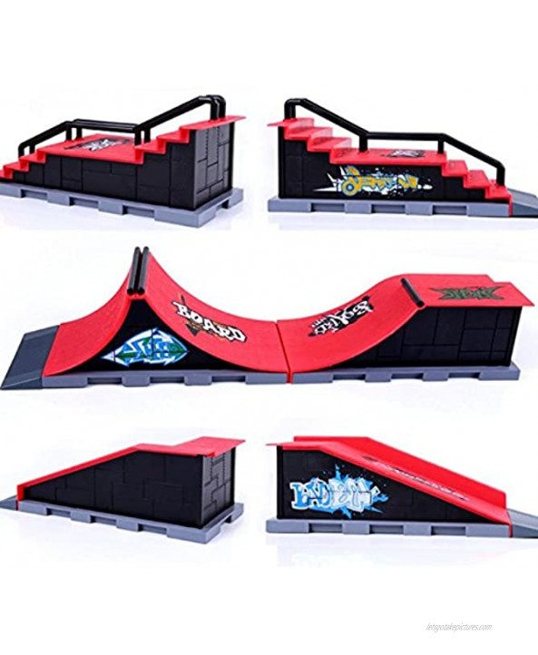 Skate Park Kit Ramp A-F Parts for Tech Deck Finger Board Handrail Ultimate Sport Training Props Games Interesting Indoor Toys for Boys 1Set 6Pcs