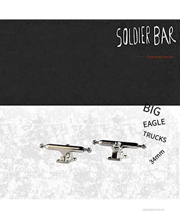 SOLDIER BAR Fan Team Fingerboards Parts PRO Big Eagle Trucks 34mm Locknut iii Silvery White
