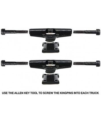 Teak Tuning Adjustable Width Fingerboard Trucks Locking System Allen Key Kingpin Style Black