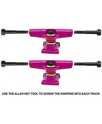 Teak Tuning Adjustable Width Fingerboard Trucks Locking System Allen Key Kingpin Style Purple