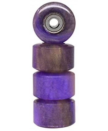 Teak Tuning Apex 77D Urethane Fingerboard Wheels New Street Shape 7.7mm Diameter Ultra Spin Bearings Geode Series Made in The USA Grape Agate Swirl Colorway