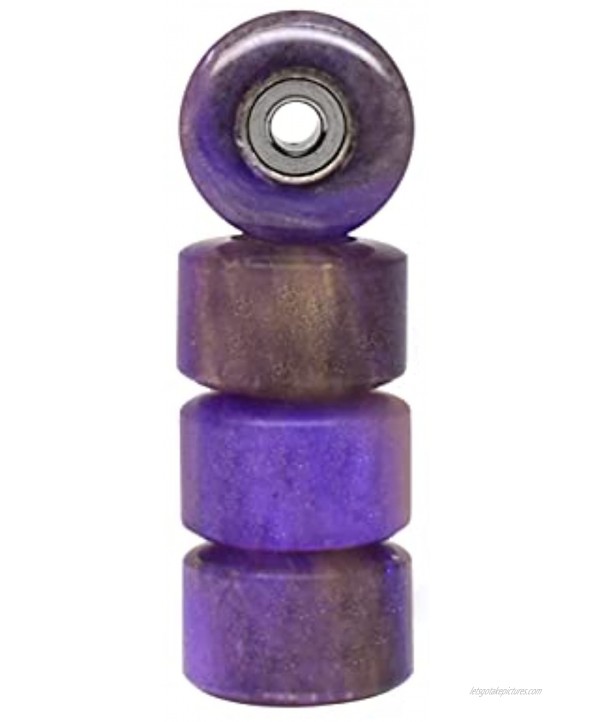 Teak Tuning Apex 77D Urethane Fingerboard Wheels New Street Shape 7.7mm Diameter Ultra Spin Bearings Geode Series Made in The USA Grape Agate Swirl Colorway