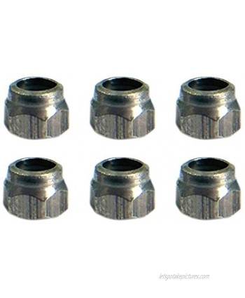 Teak Tuning Professional Fingerboard Lock Nuts Nylon Insert Stainless Steel Silver Pack of 6
