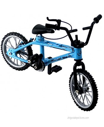 Yiying Mini Bike Finger Model Excellent Functional Miniature Toys Mini Extreme Sports Finger Bicycle Toy Creative Game Toy for Collections Cake Decoration Blue