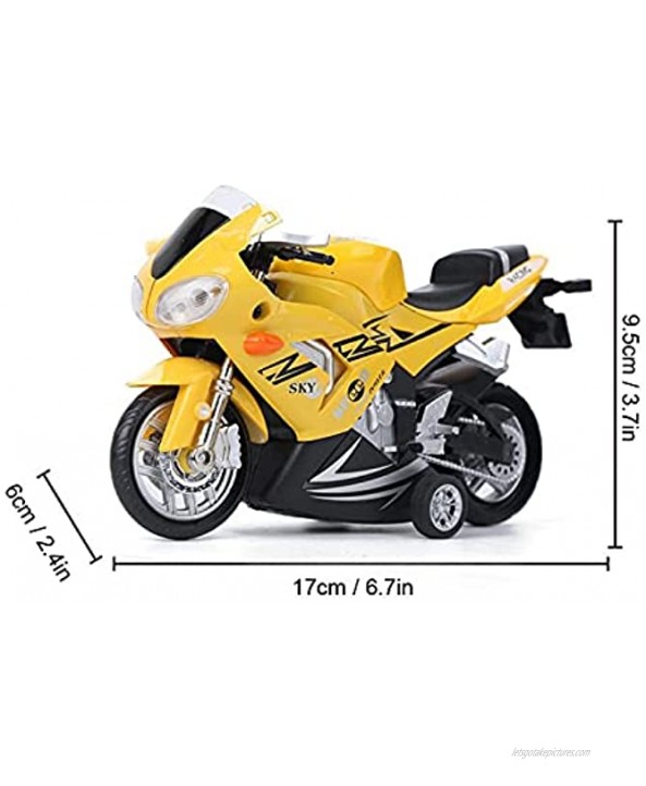 2 Colors Pull-Back Function 1pc Motorcycle Model Toy Simulation Motorcycle for Boys and GirlsYellow