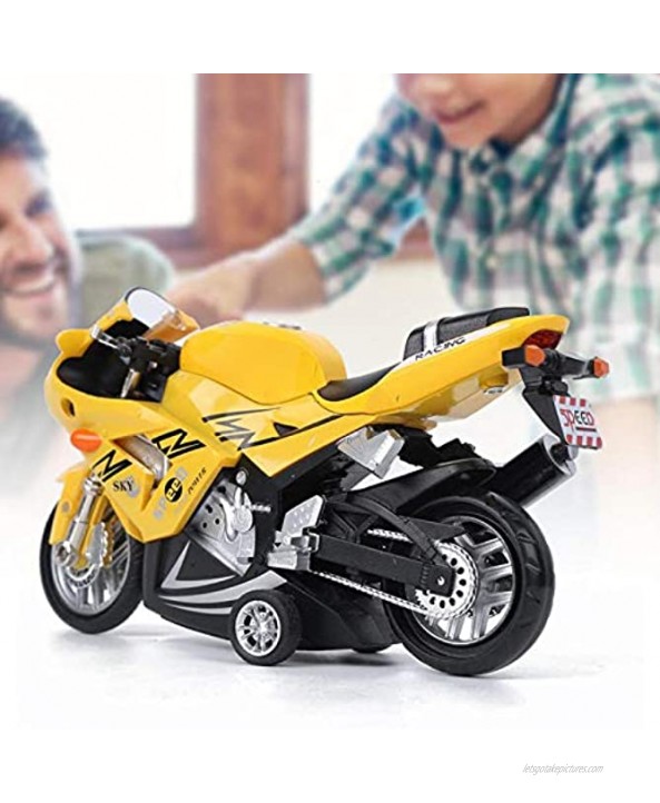 2 Colors Pull-Back Function 1pc Motorcycle Model Toy Simulation Motorcycle for Boys and GirlsYellow