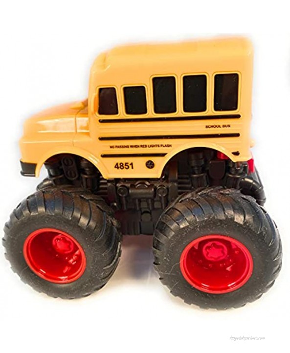 4x4 School Bus Pull Back Friction Powered Toy