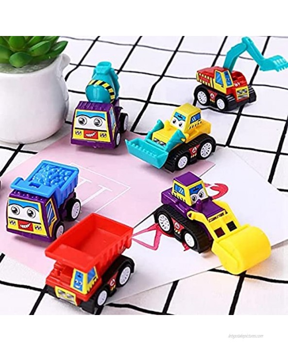 6 PCS Set Pullback Construction Truck Firefighter Vehicles Mini car in Carrying Case- Zipper Bag -Gift Pull Back Vehicles Toy for Kids Soft Baby Toy Firefighter Vehicles