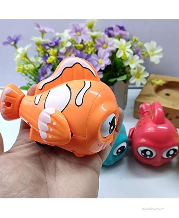 AHUA Pull Back Toy Cars for Toddlers Push and Go Inertial Clownfish Toy Cartoon Animal Friction Powered Car Toys Party Favors for Kids Gift for Boys Girls Age 1,2,3,4  Clownfish-Color Random