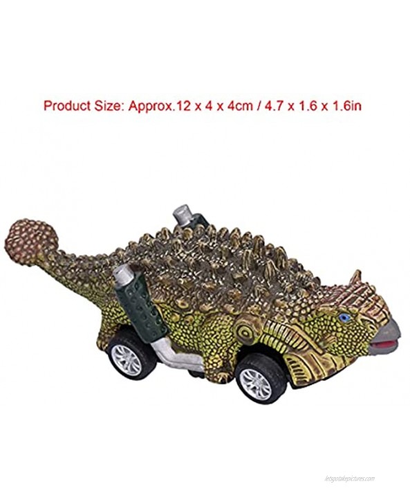 bizofft Dinosaur Car Toys Bright Color Dinosaurs Pull Back Car Toy for Early Childhood Educational Toys for 2 Years OldAnkylosaurus